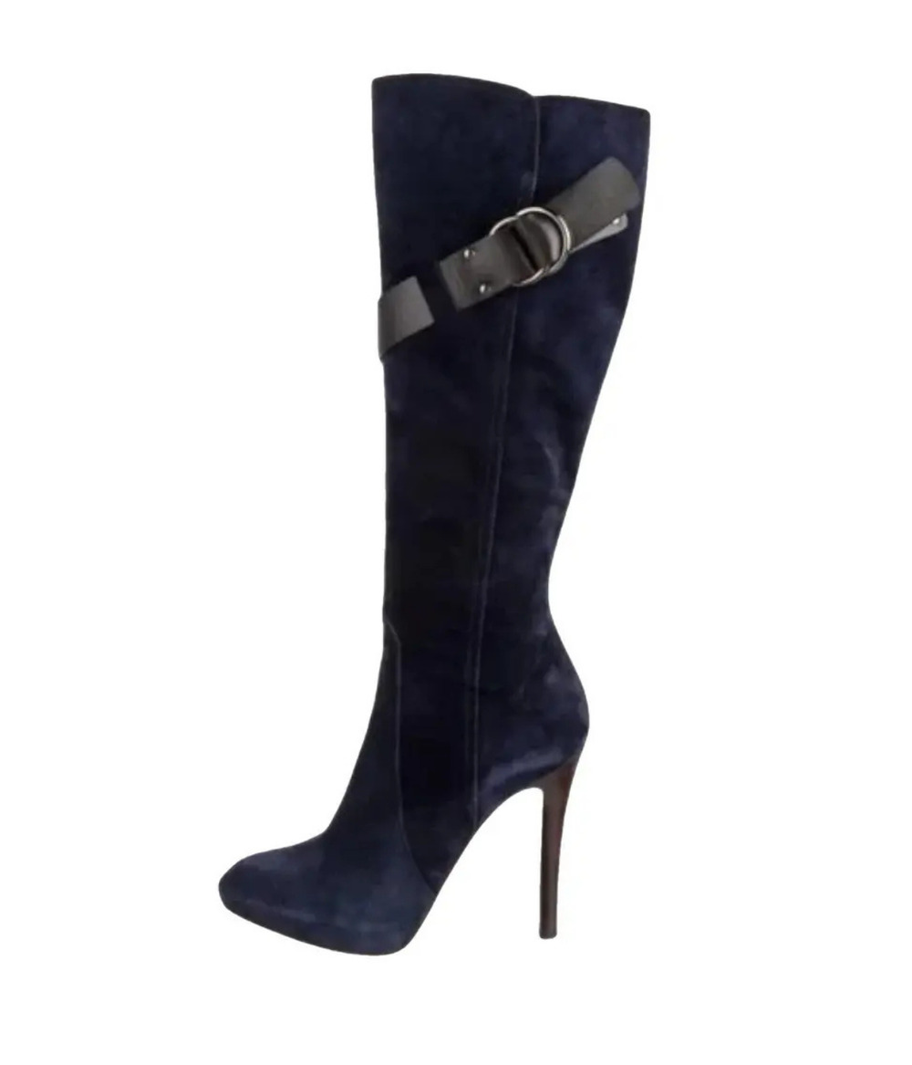 Givenchy Runway Navy Suede Boots sz 38